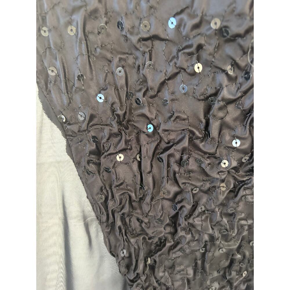 Jeffrey & Dara Black Beaded Evening Jacket Sheer Sleeves Size 16 - Picture 3 of 6
